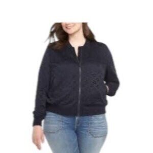 Lane Bryant On The Go Bomber Jacket Navy Blue Size 20